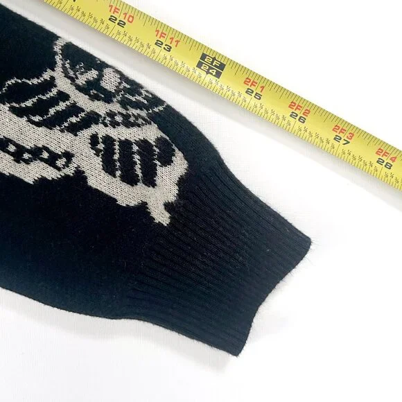 Lurking Class Skullfly Butterfly Scull Crop Cardigan Sweater Black Goth Grunge M - Picture 7 of 10